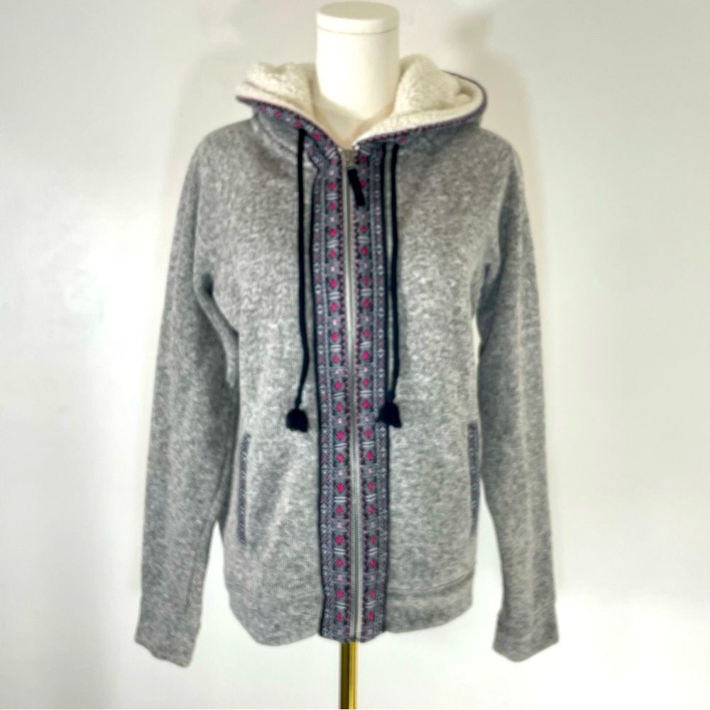 American Eagle Outfitters Black & Gray w Pink Detail Hooded Sweatshirt Size M